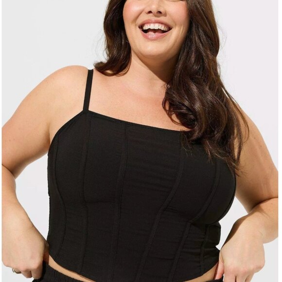 NWT Torrid Challis Corset Crop Top - Picture 1 of 9